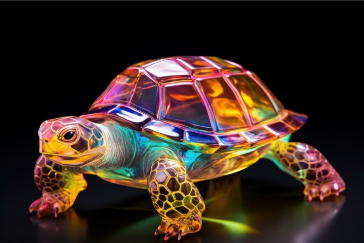 Artistic Crystal turtle. Generate Ai