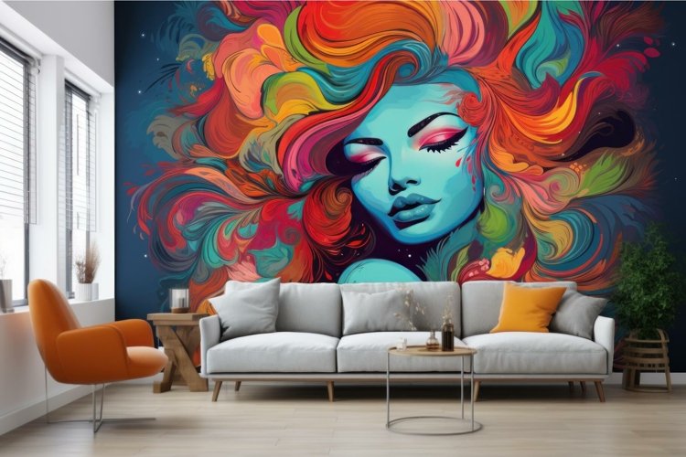 Intricate Mural paint wave. Generate Ai