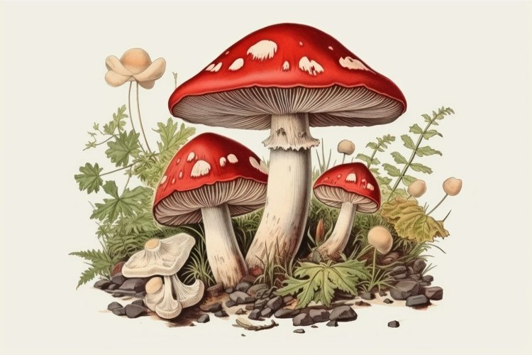 Vintage Mushroom Illustration Image 18