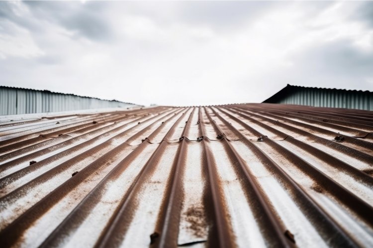Old rusty rooftop surface. Generate ai
