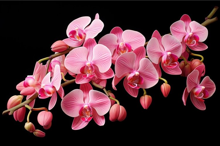 Elegant Pink orchids flowers. Generate Ai example image 1