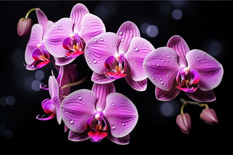 Enchanting Pink orchids flowers. Generate Ai example image 1