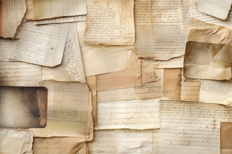 Paper collage documents. Generate Ai example image 1