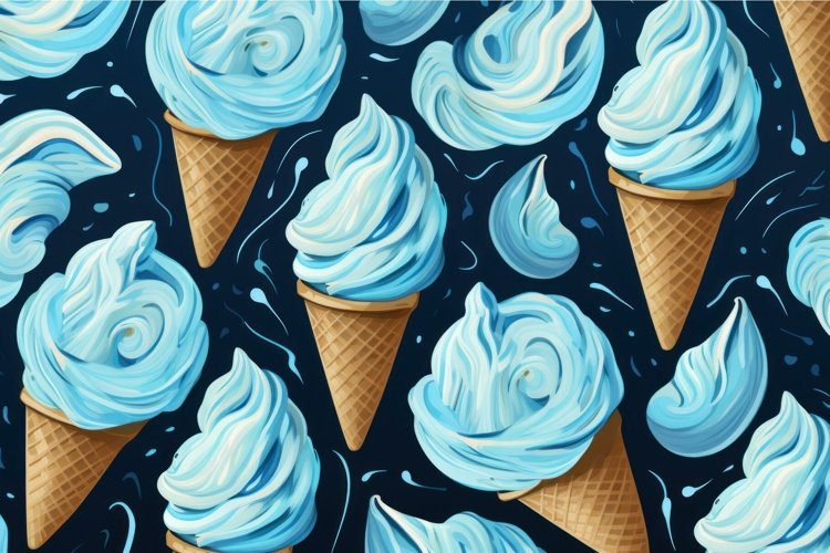 Pattern blue ice cream snack. Generate Ai example image 1