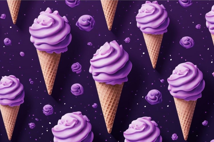 Purple ice cream pattern. Generate Ai