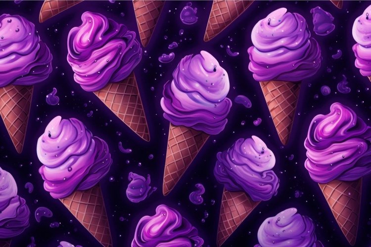 Vibrant Purple ice cream pattern. Generate Ai example image 1