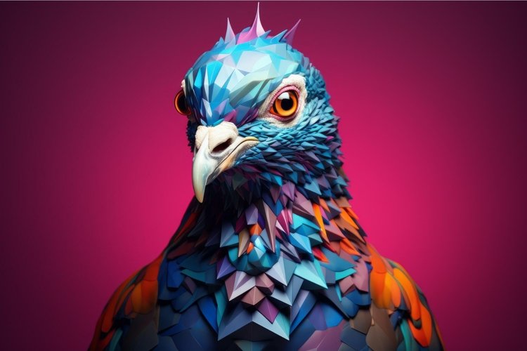 Pigeon bird colorful. Generate Ai