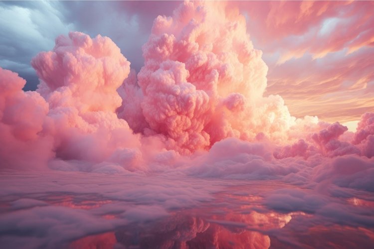 Captivating Pink clouds. Generate Ai