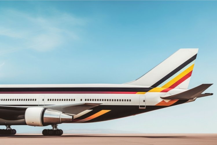 Plane tail colored. Generate Ai