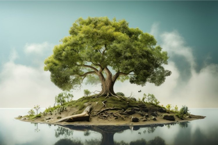 Diligent Child planting small tree park. Generate Ai