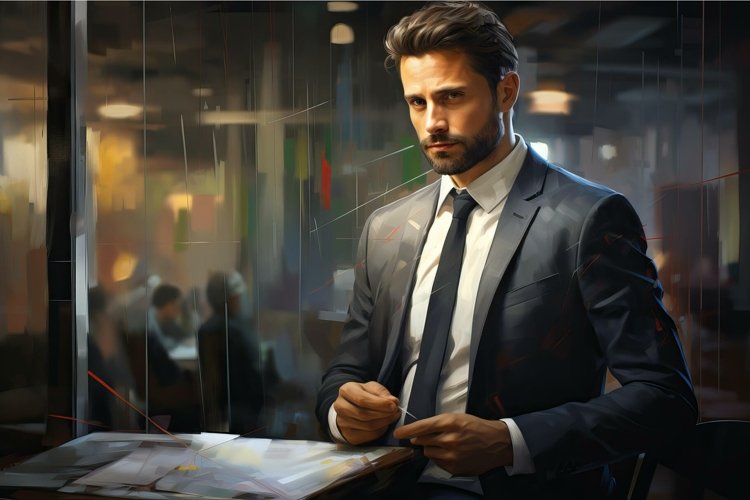 Portrait businessman analyst photo portrait. Generate Ai