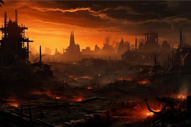 Abandoned Post apocalyptic city. Generate Ai (3900985)