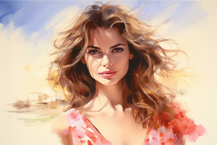 Airy Woman summer stylish. Generate Ai