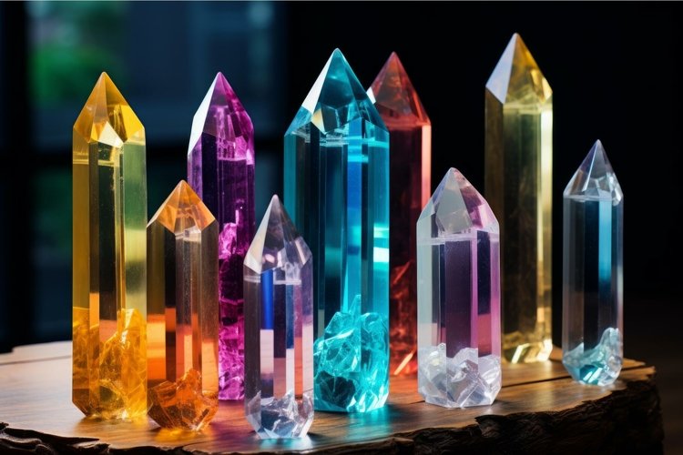 Enchanting Quartz crystal colorful. Generate Ai