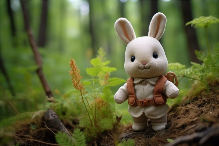 Enchanting Fairy cute rabbit forest. Generate Ai