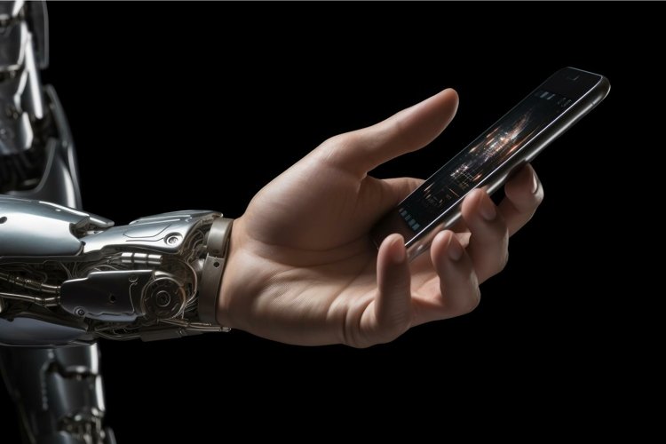 Advanced Robot cyber hand. Generate Ai