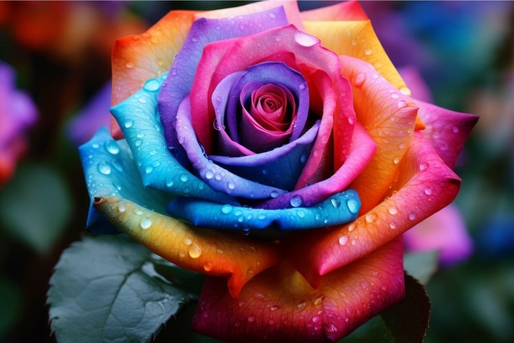 Colorful rose flowers. Generate Ai