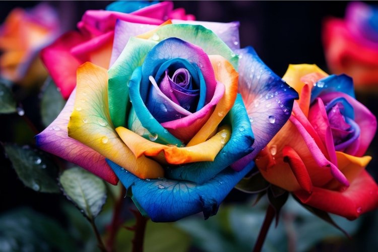 Splendid Colorful rose flowers. Generate Ai