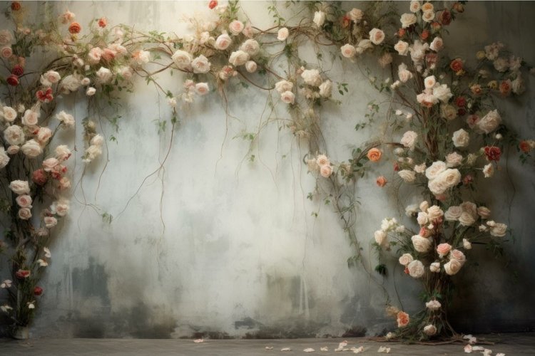 Sophisticated Roses white wall. Generate Ai