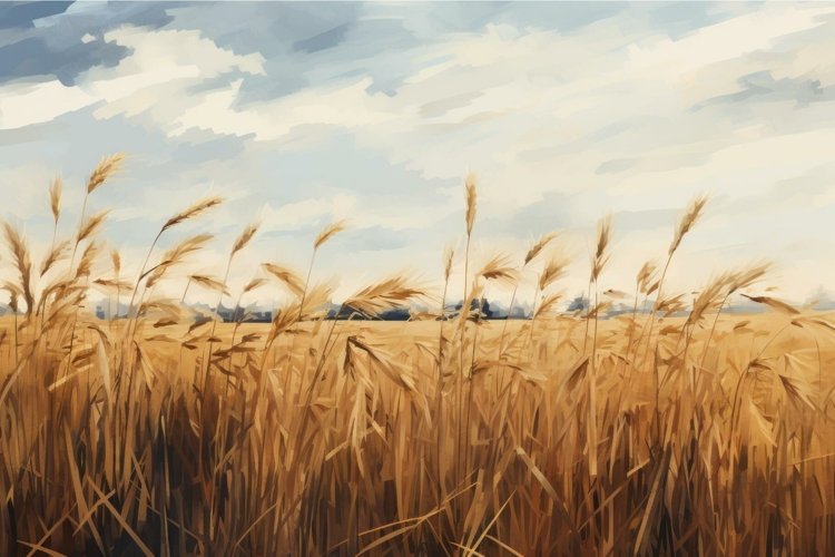 Pastoral Rye field art. Generate Ai example image 1