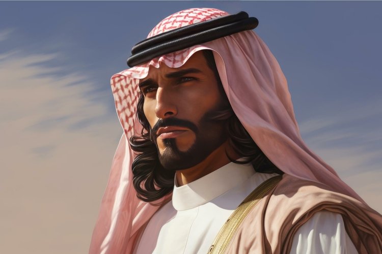 Serene Saudi man relaxing. Generate Ai example image 1