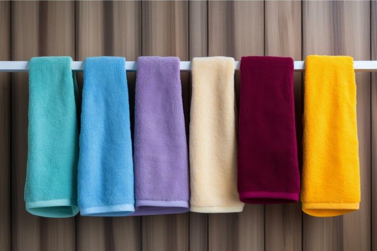 Set colorful towels. Generate Ai example image 1