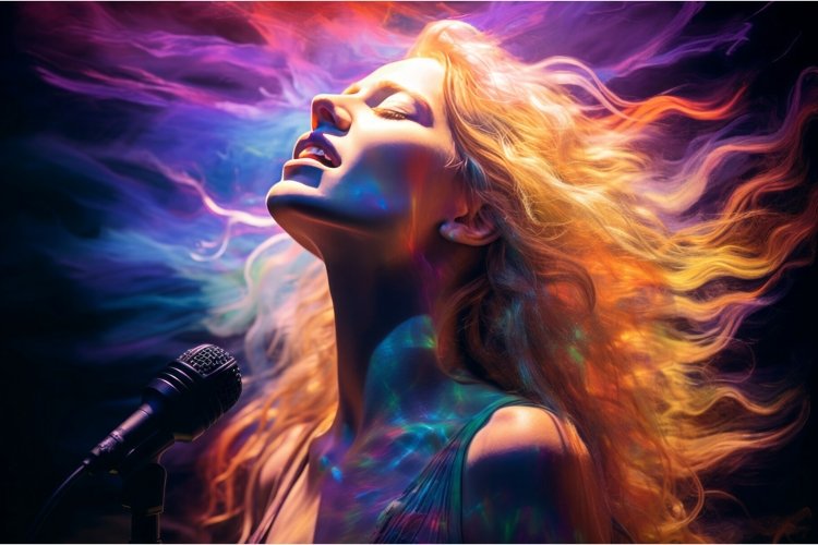 Radiant Singing Woman Energy Generate Ai Radiant Singing Woman Energy Generate Ai