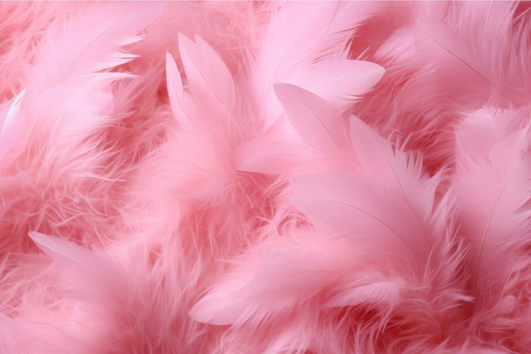 Vibrant Fluffy Pink Feathers Generate Ai