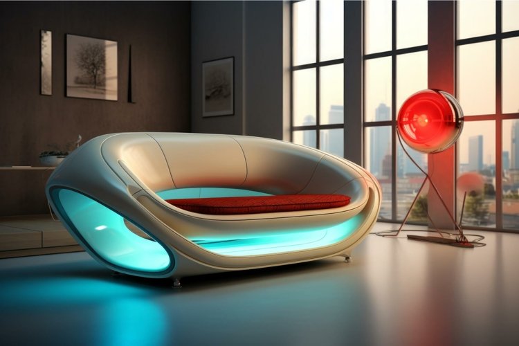 High-tech Futuristic sofa. Generate Ai example image 1