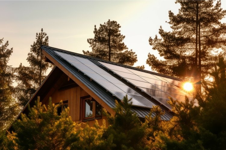 Solar panel house. Generate Ai example image 1