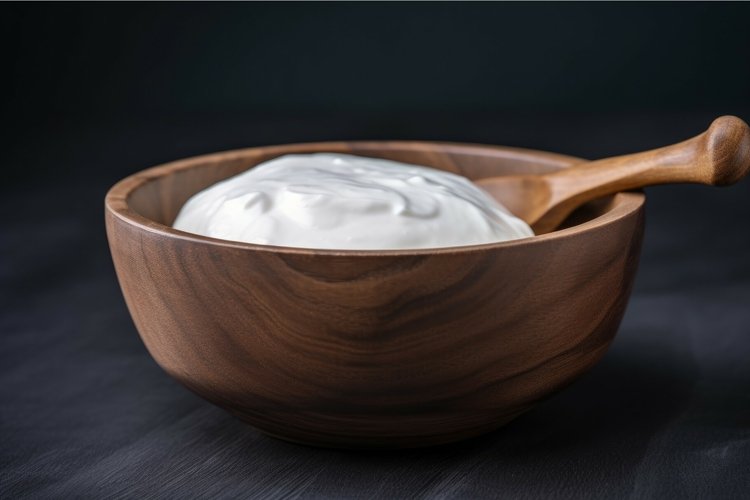 Sour cream bowl. Generate Ai