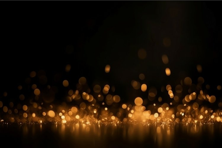 Sparkling golden blur. Generate Ai