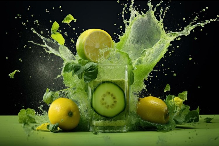 Natural Splash green juice. Generate Ai example image 1