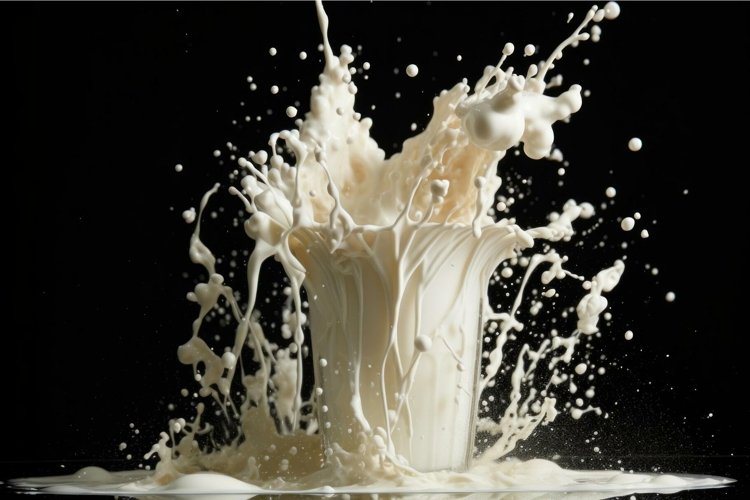 White Vanilla milk splash. Generate Ai example image 1