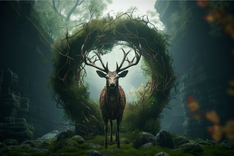 Deer stag gateway. Generate Ai example image 1