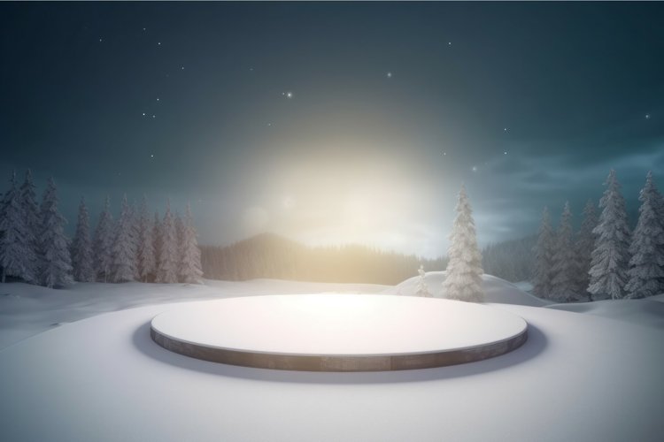 Stage spotlight snow. Generate Ai