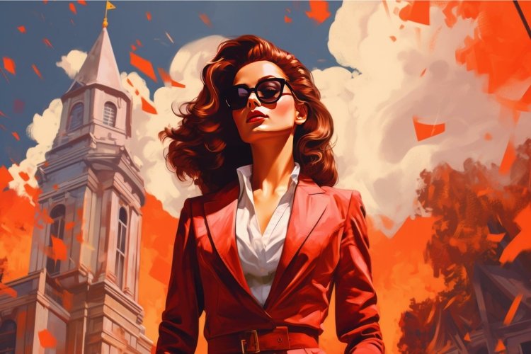 Chic Young stylish actress street city day light. Generate A example image 1