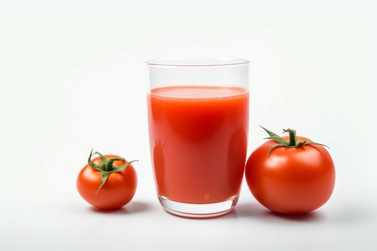 Tomato juice glass with vegetables. Generate Ai