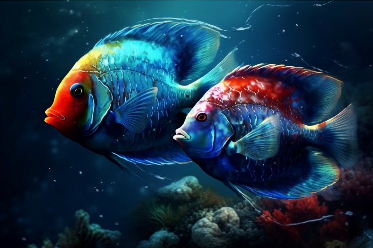 Underwater ocean fish. Generate Ai