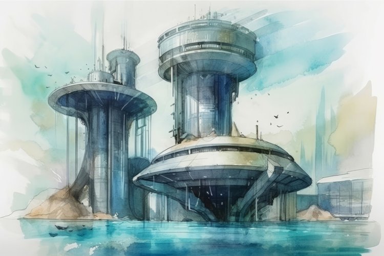 Underwater futuristic colony. Generate ai example image 1