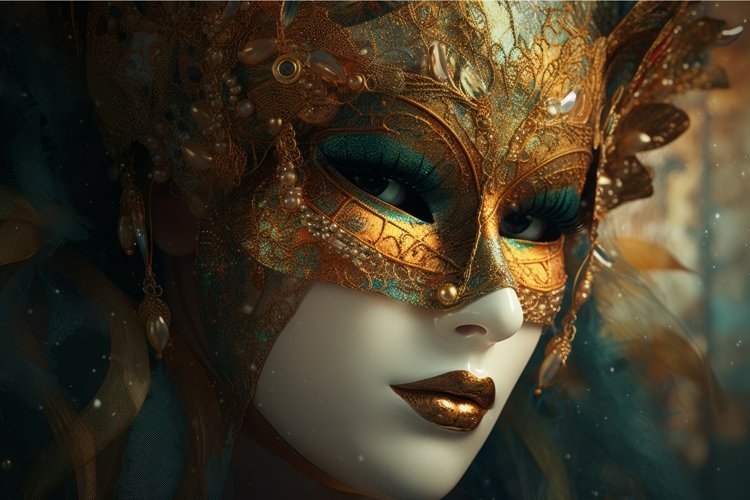 Venetian mask fashion. Generate Ai example image 1