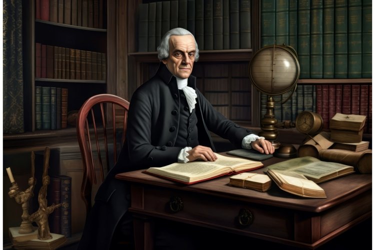 Victorian male scientist in personal cabinet. Generate ai example image 1