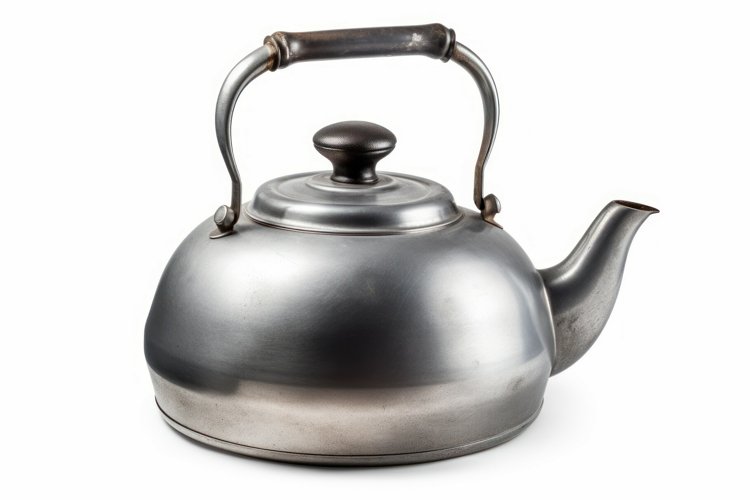 Vintage aluminium pot empty. Generate Ai