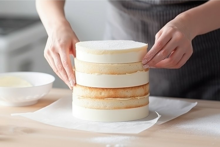 Homemade minimalistic cake handmade. Generate Ai