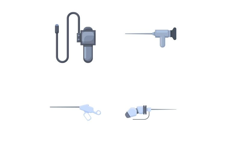 Medical Endoscope Icons Set Cartoon Vector Gastroscopy Endo