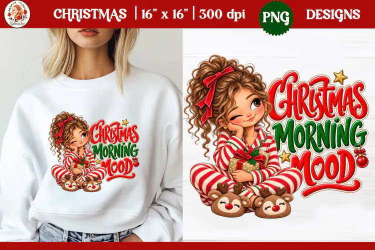 Christmas PNG Sublimation | Cute Christmas girl PNG