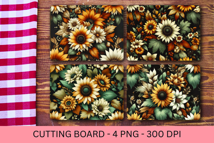 kitchen cutting board - sunflowers pattern