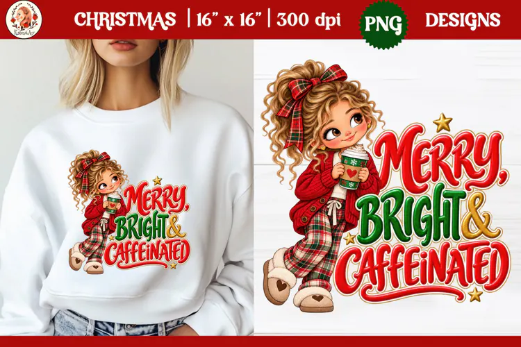 Christmas PNG Sublimation | Cute Christmas girl PNG