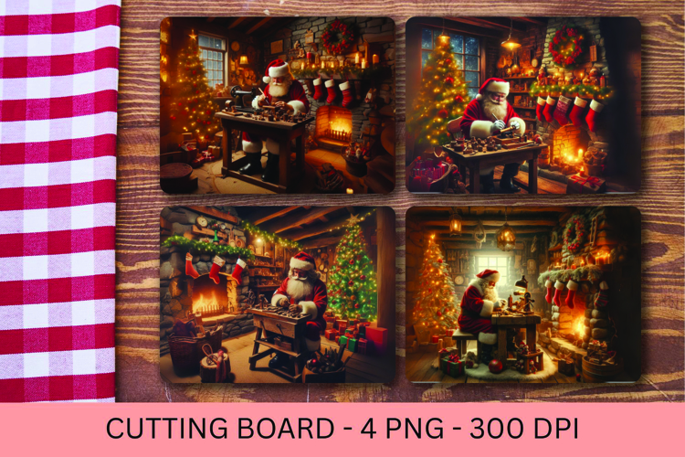 kitchen cutting board - christmas santa claus
