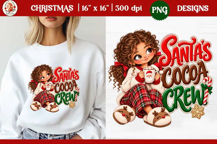 Christmas PNG Sublimation | Cute Christmas girl PNG